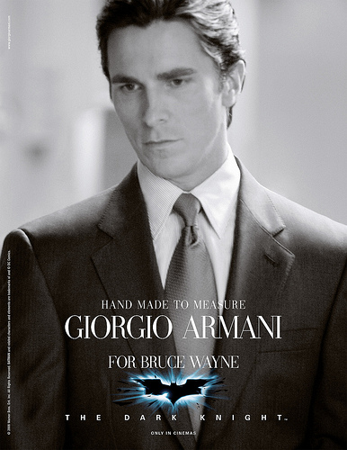 Armani designed madetomeasure suits for Christian Bale's character Bruce