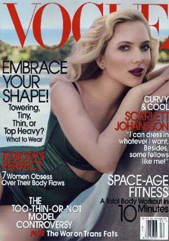 Scarlett Johansson sulla copertina di Vogue Usa