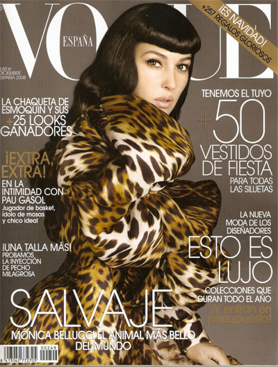 Monica Bellucci sulla cover di Vogue Spagna