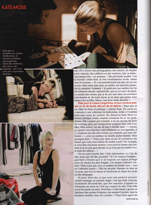 Kate Moss per Longchamp Elle France