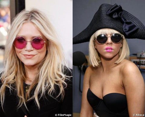 Mary Kate Olsen Lady Gaga occhiali tondi